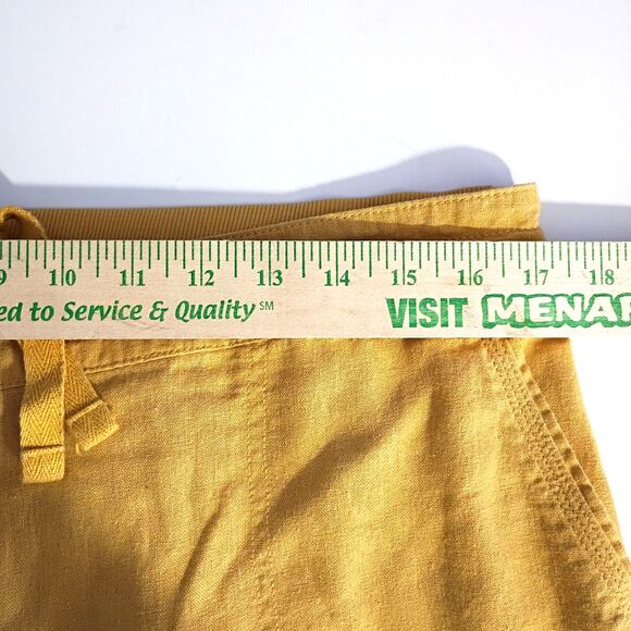 Per Se Pull On Drawstring Linen Blend Pants Yellow Gold Women's L - Picture 8 of 11